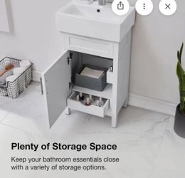 18” BATHROOM VANITY NEW IN WHITE COLOR