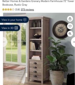 Better Homes & Gardens 72" Farmhouse Tower Bookcase