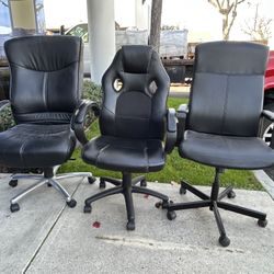 3 Office Chairs For $45