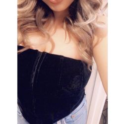 Fashion Nova Black Corset Top With Tags