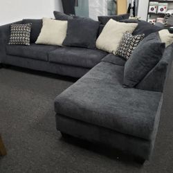 New Dark Grey Sectional Sofa Couch