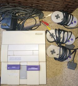 Super Nintendo System with controllers