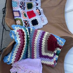 Handmade Crochet Blankets Lot