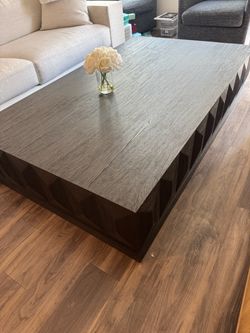 Restoration Hardware large geometric  coffee table.