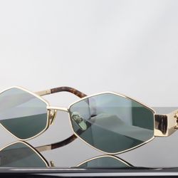 Celine Triomphe Geometric Sunglasses in Gold 