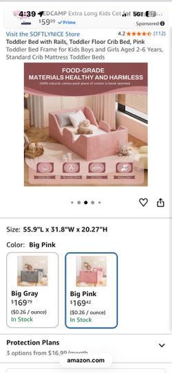Pink toddler bed frame
