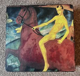 Vintage Hand-painted Trinket Box, "Купание красного коня (Bathing of a Red Horse)”