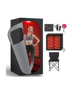 Far Infrared Sauna Box with Red Light Therapy, Portable Dry Sauna for Relaxat...