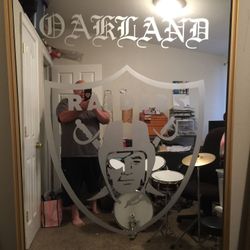 Oakland raider dressing mirror one of a kind