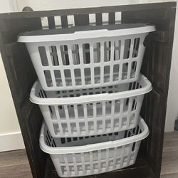 Custom Wooden Laundry Basket Organizer & storage