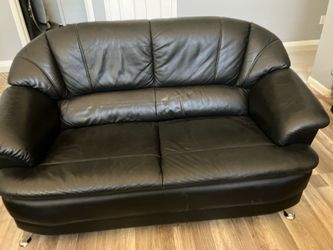 Sofa, love seat and chai. Leather like new. For all 3, 350 or will sell separately for 30 chair, 100 love seat and couch for 170