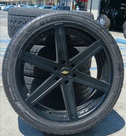 24” Chevy Silverado GMC Sierra Wheels & Tires Tahoe Yukon Escalade Suburban Rines Y
