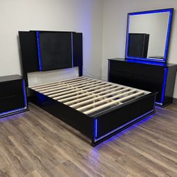 King Size Bedroom Set With Led Lights