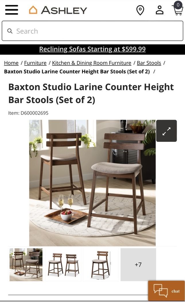 Brand New In Box - Counter Height Bar Stools Set Of 2