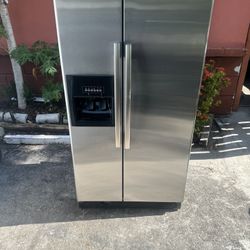 Whirlpool Stainless Steel Refrigerator; Side by Side
