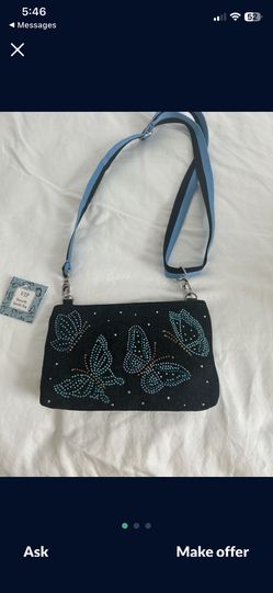 Brighton Butterfly Sparkle Crossbody Denim Bag