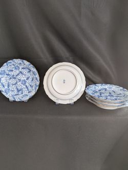 Vintage Japanese Blue Porcelain Plates