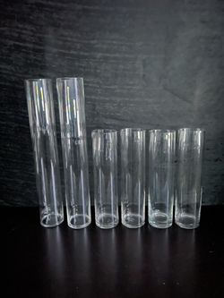 Glass tall cylinder vases wedding and event decor Set of 6 - in Two sizes