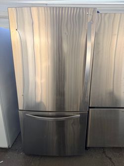 Lg top bottom 33 inches stainless steel refrigerator