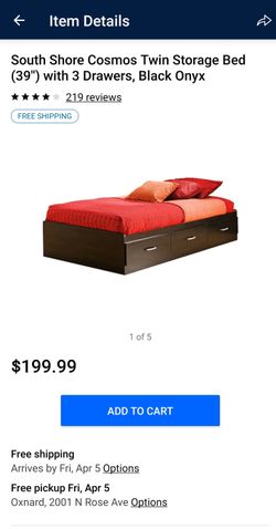 Twin Wood Storage Bed with 3 Drawers (NEW)