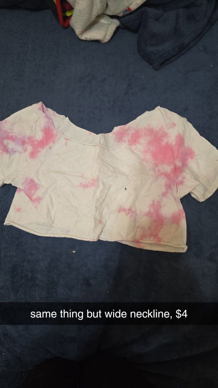 wide tie dye cropped t shirt