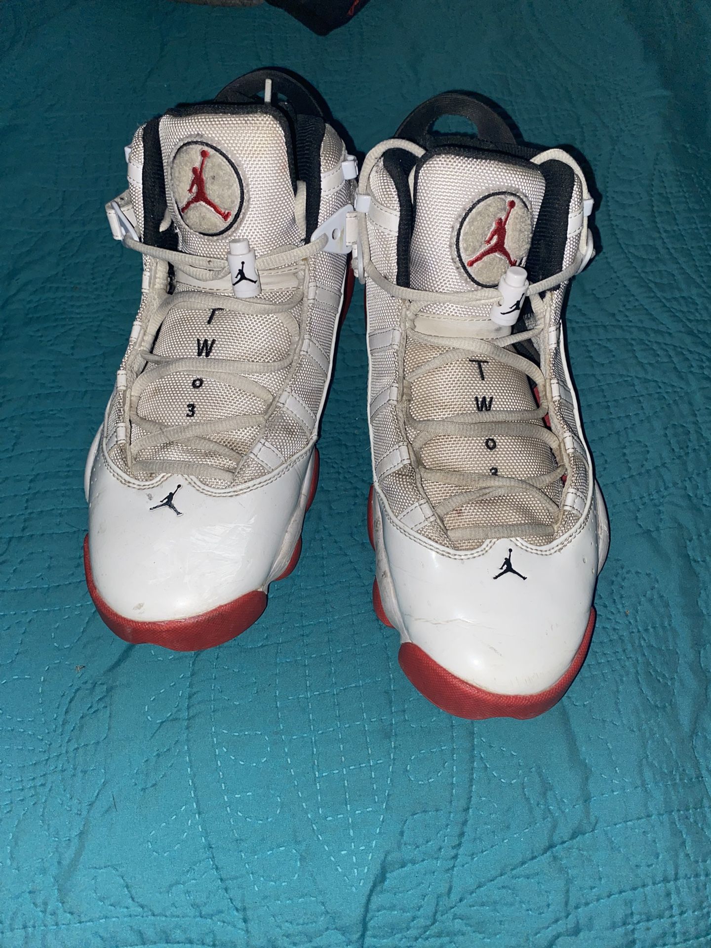 Jordan 6 Rings White University Red