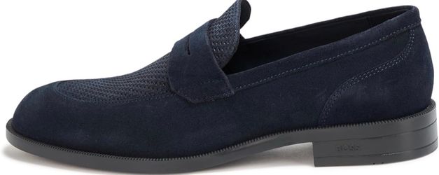 BOSS Men's Modern Loafer 7 Charcoal Blue