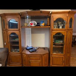 Solid Oak Entertainment Center 