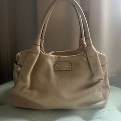 Kate Spade-Beige/Neutral Leather Shoulder Bag 