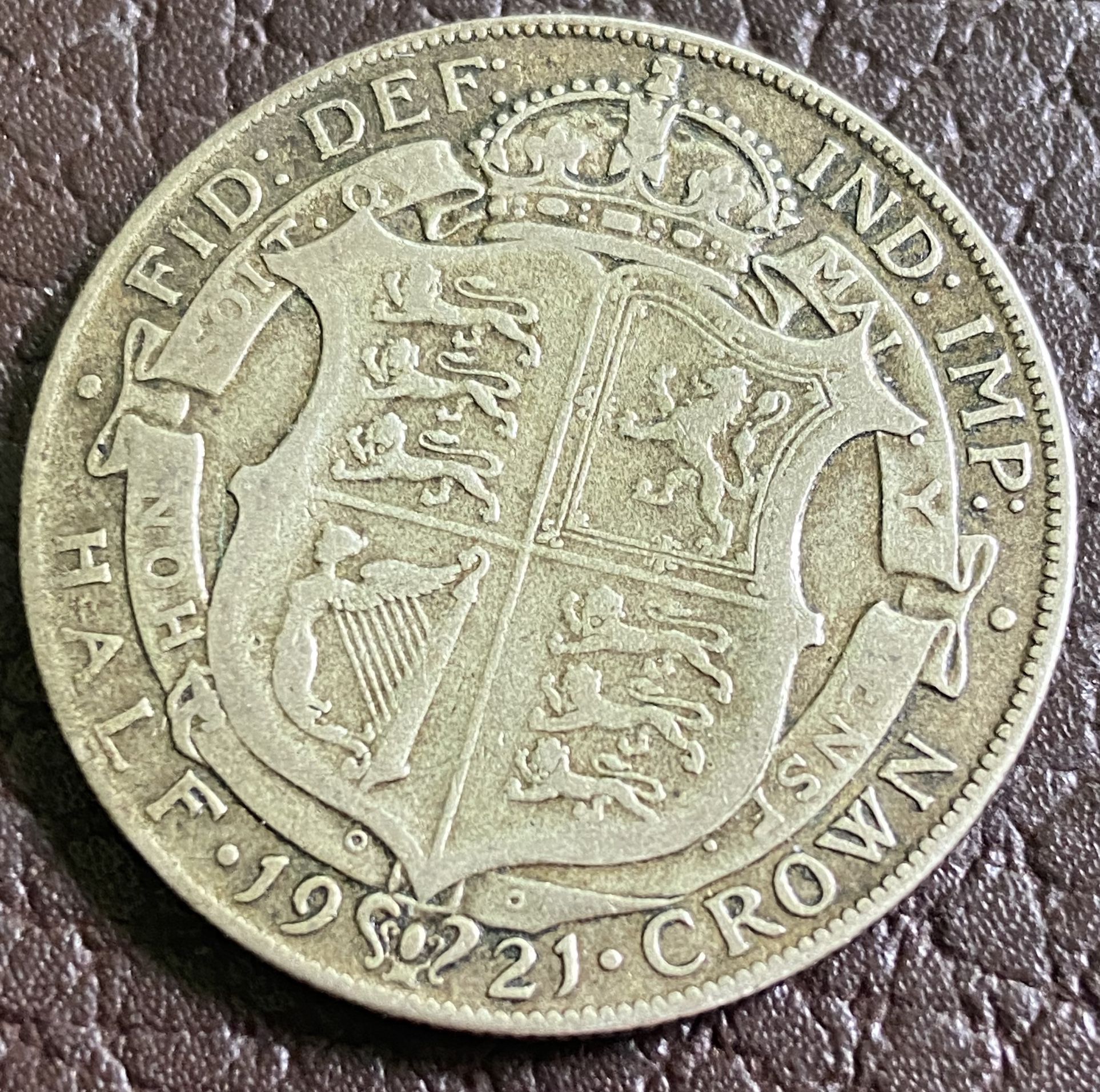 1/2 Crown Great Britain 1921 Collectible 