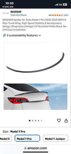 BASENOR Spoiler for Tesla Model Y Pro 2020-2024 OEM