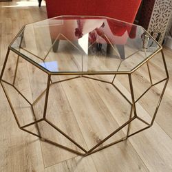 Gold Glass Top Coffee Table
