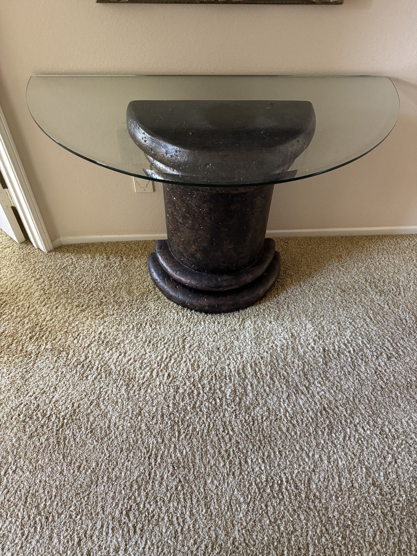 Semi Circle Glass Table