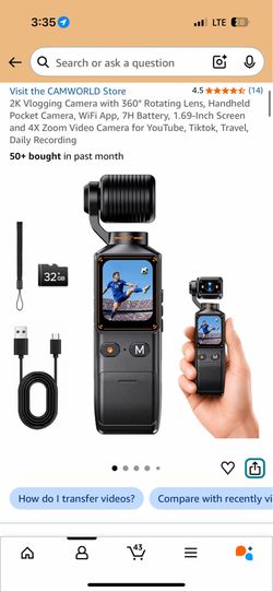 CAMWORLD 2K 360° Vlogging Camera – Brand New