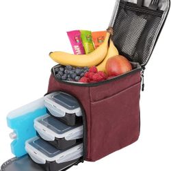  EDC Meal Prep Bag - Full Meal Prep Lunch Box Management System includes Portion Control Meal Prep Containers + Ice Pack (3 Meal Insulated Cooler Bag,