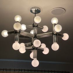 Vintage 1970’s Robert Sonneman Or Haussmann For Lightolier 19 Light Molecule Chandelier 