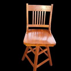 Solid Wood Tall Swivel  Bar Stool