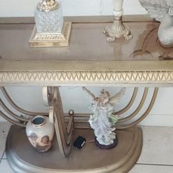 Metal Table With Glass Top 