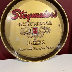 Stegmaier's Gold Medal Beer Since 1857 12" Metal Beer Tray Wilkes Barre PA.  $15.00