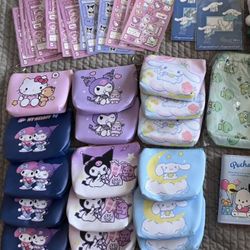 Hello Kitty Coin Purses, Stickers, Wallet