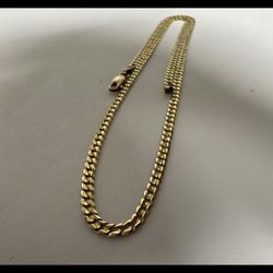 14k Mini Flat Cuban Chain 17 Inches 6.9 Grams 3mm