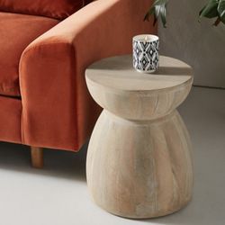 ✨ Anthropologie Betania Hourglass Wood Side Table