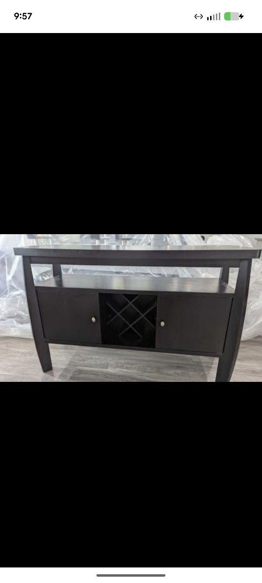 TV Stand, Entertainment Console Table, Wine Rack