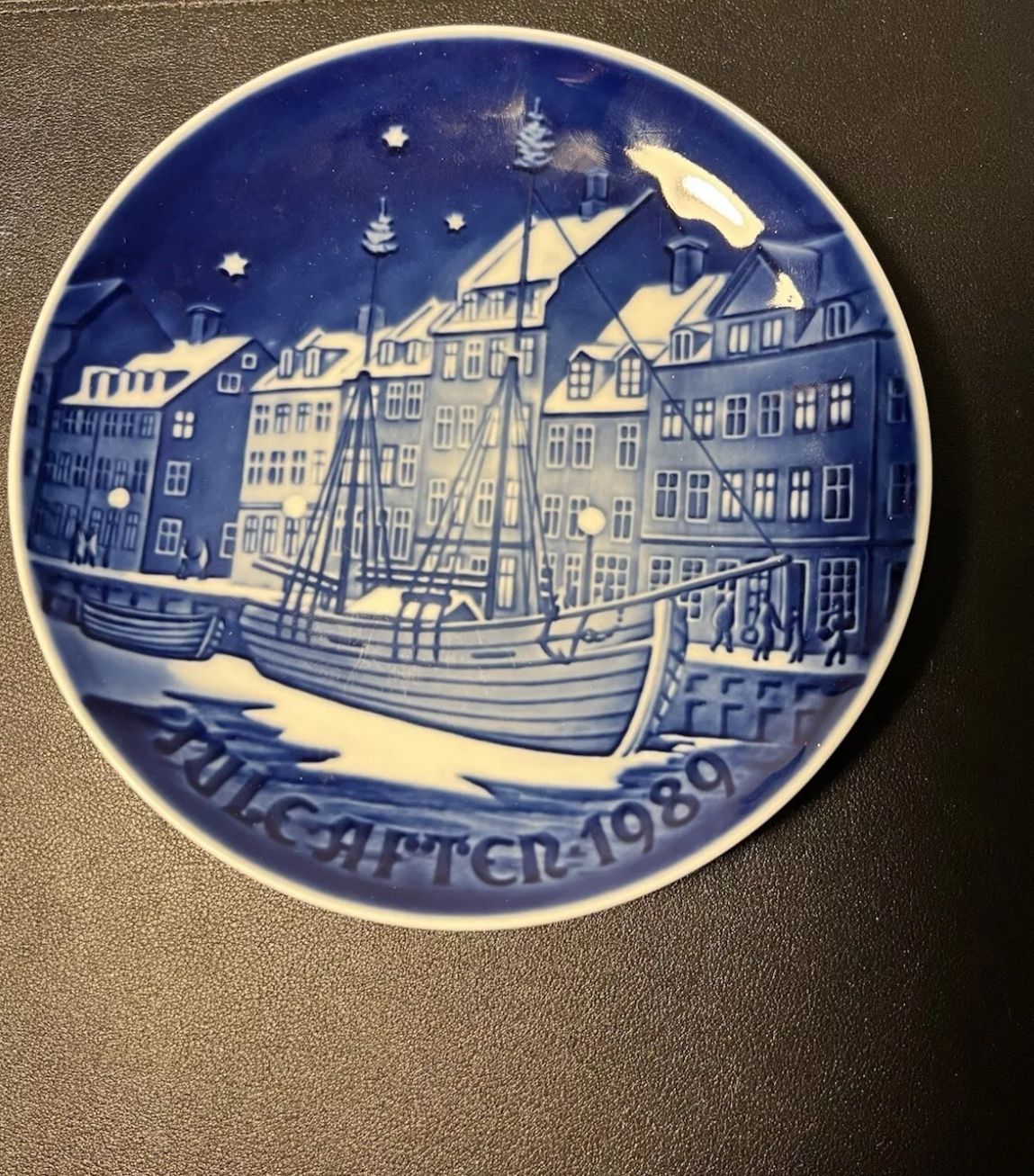 B&G Bing & Grondahl Copenhagen 1989 Christmas Anchorage Collector Plate, 7.5”