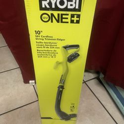RYOBI ONE+ 18V 10 in. Cordless Battery String Trimmer and Edger with 1.5 Ah Battery and Charger