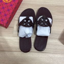 Maroon tory burch sandals size 8