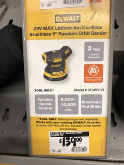 DEWALT 20V MAX sander