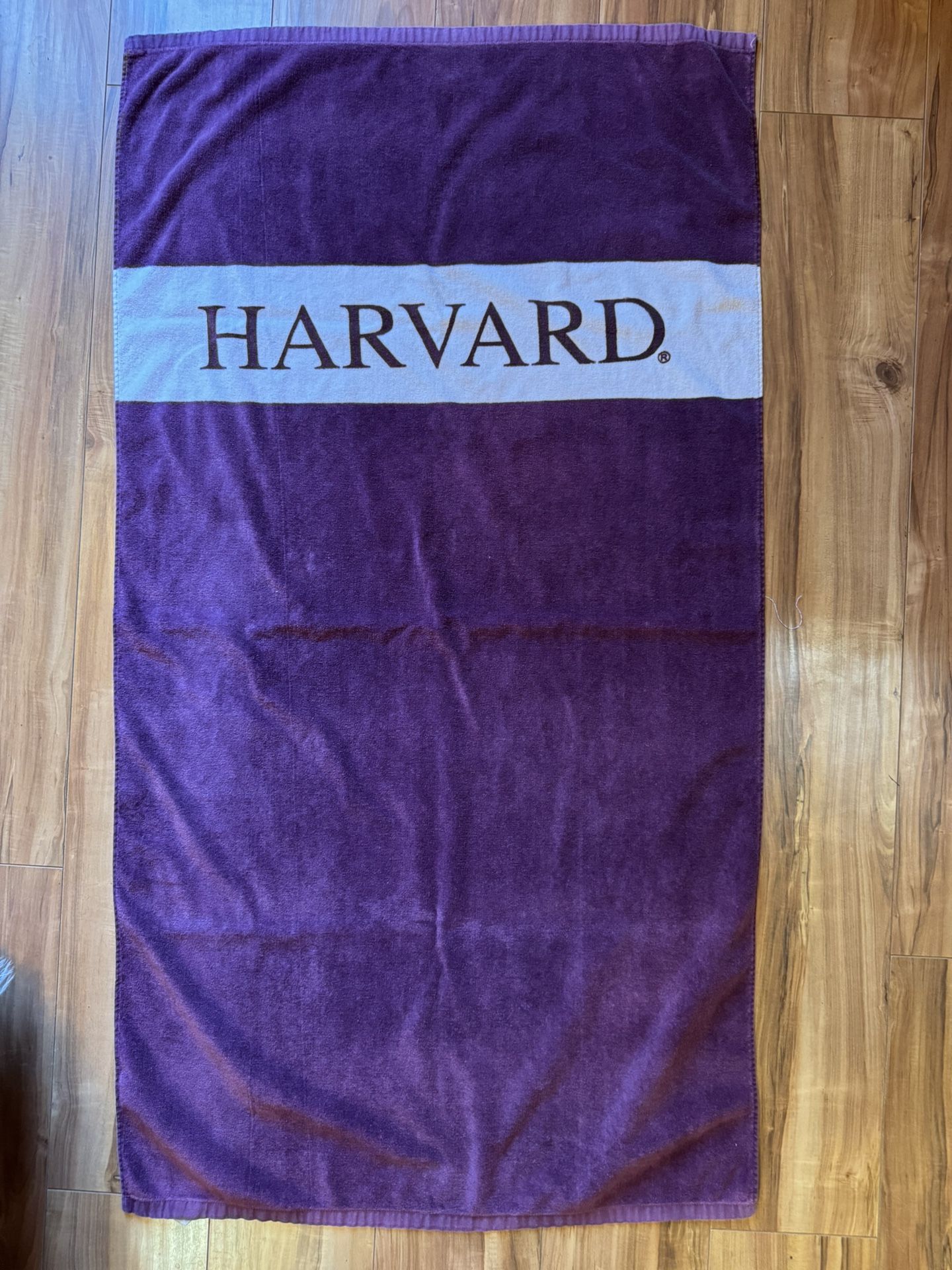 Vintage Harvard University Purple & White Beach Duds Towel 55 x 30 EUC