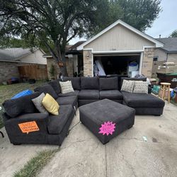 Couches W/Ottoman And Throw Pillows 