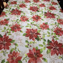 Christmas Fabric Tablecloths 60”X84” Used Only Once 
